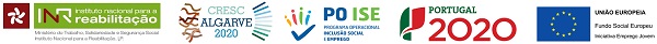Logótipos: INR, Cresc Algarve 2020, POISE, Portugal 2020 e UE