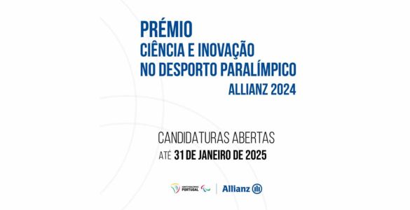 Cartaz candidaturas ao Prémio Ciência e Inovação no Desporto Paralímpico Allianz 2024