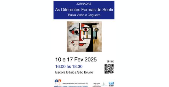 Cartaz da Jornada “As Diferentes Formas de Sentir” - Cegueira e Baixa Visão