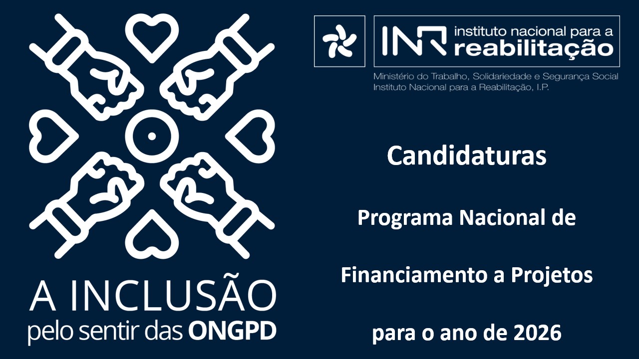  Cartaz com o logo novo criado para as ONGPD e a menção 