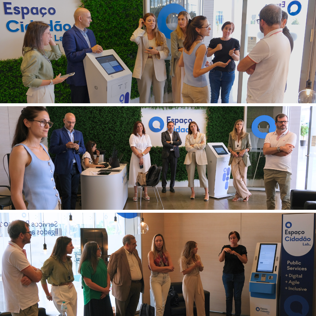 Photos of the visit to the Citizen Lab Space where you can observe all those present at a time of sharing and reflection on the solutions under development and the tests carried out.