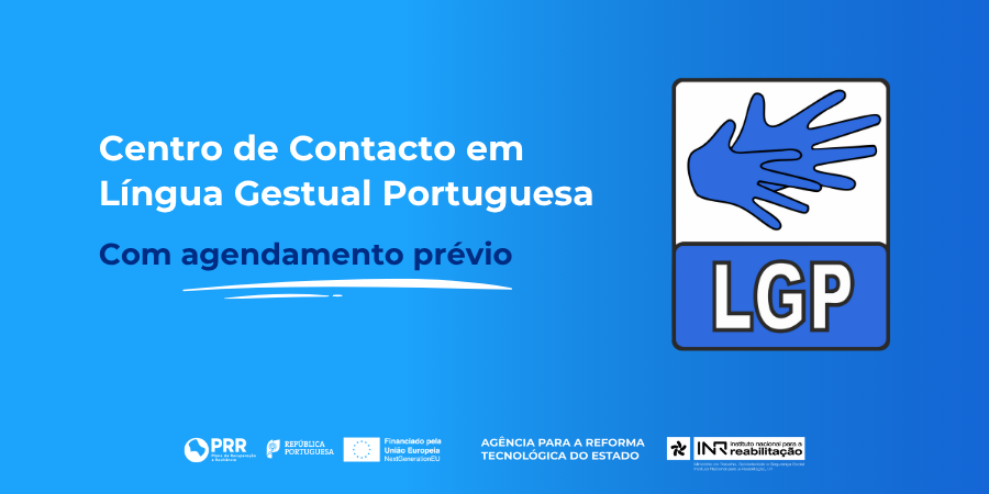  Num fundo azul, lê-se 