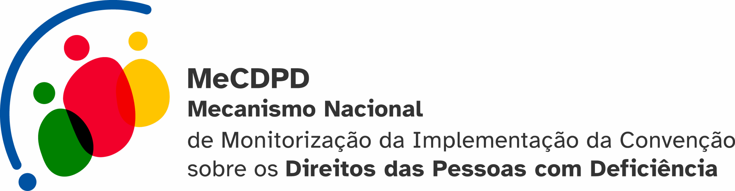 Logo of the MeCDPD – National Mechanism for Monitoring the Implementation of the Convention on the Rights of Persons with Disabilities, consisting of overlapping circular shapes of various colours (blue, green, red, yellow) forming an abstract figure.