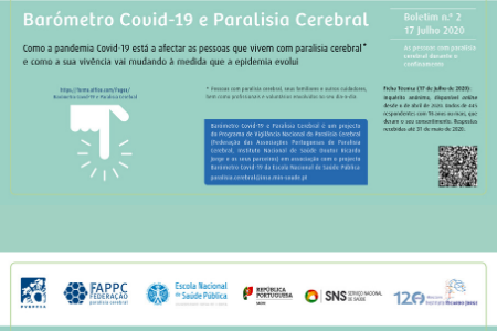 Cartaz dos segundos resultados do “Barómetro COVID-19 e Paralisia Cerebral”.
