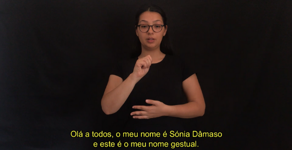 Imagem de apresentação em LGP de Sónia Dâmaso