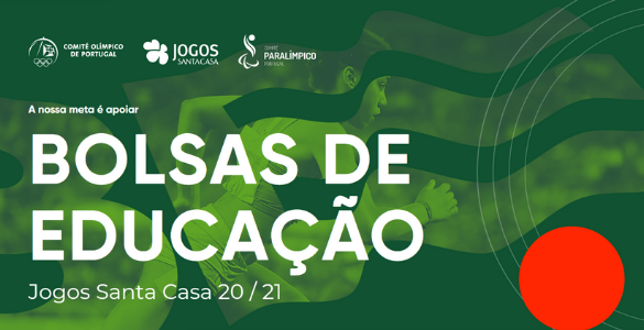 Banner ilustrativo das Bolsas de Educação Jogos Santa Casa