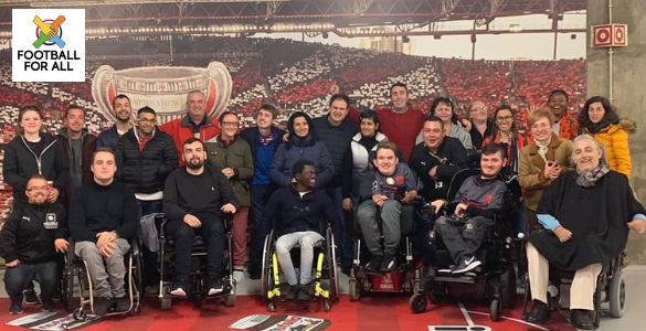Photo of the elements of the Football for All Initiative, during a visit to Estádio da Luz