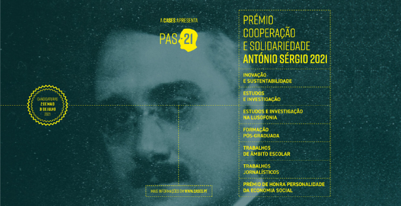 Sobre fotografia de António Sérgio, Prémio Cooperação e Solidariedade António Sérgio 2021