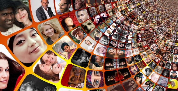 Image with thousands of people represented