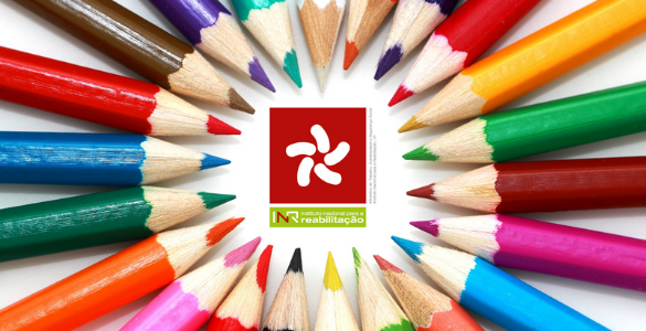 Color pencil circle with INR logo in the center.