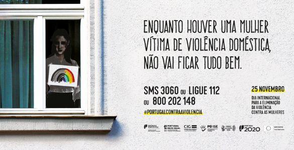 Fundo de pedra, uma pessoa na janela, sofre violência doméstica e um arco-íris “vai tudo correr bem”
