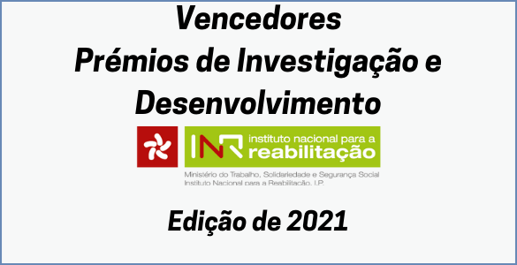 Fundo branco com informação Prémios e logotipo do INR