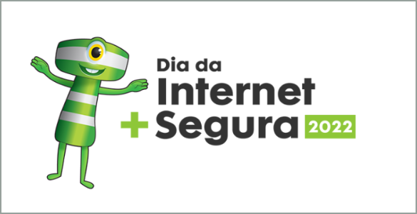 Logotipo da Internet + Segura, com um emoji em verde tipo T
