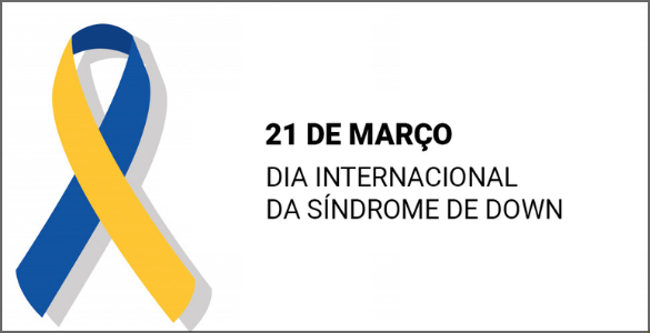 Laço criado da síndrome em azul e amarelo