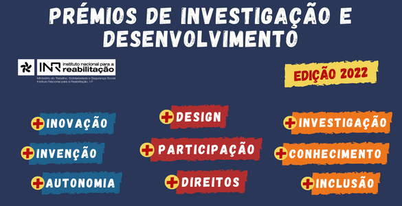 Cor azul escura com os nomes dos prémios