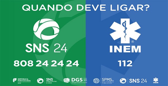 When should you call? | SNS logo 24 - 808 24 24 24 | INEM logo - 112