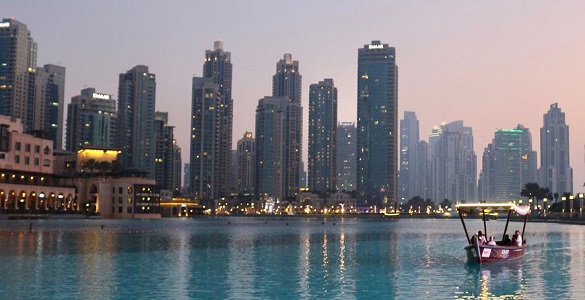 Vista da baia do Dubai