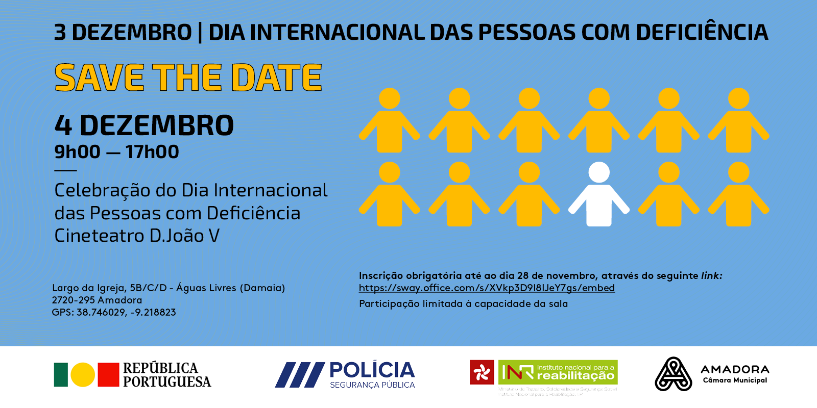 Banner Save da date para celebração do dia internacional das pessoas com deficiência