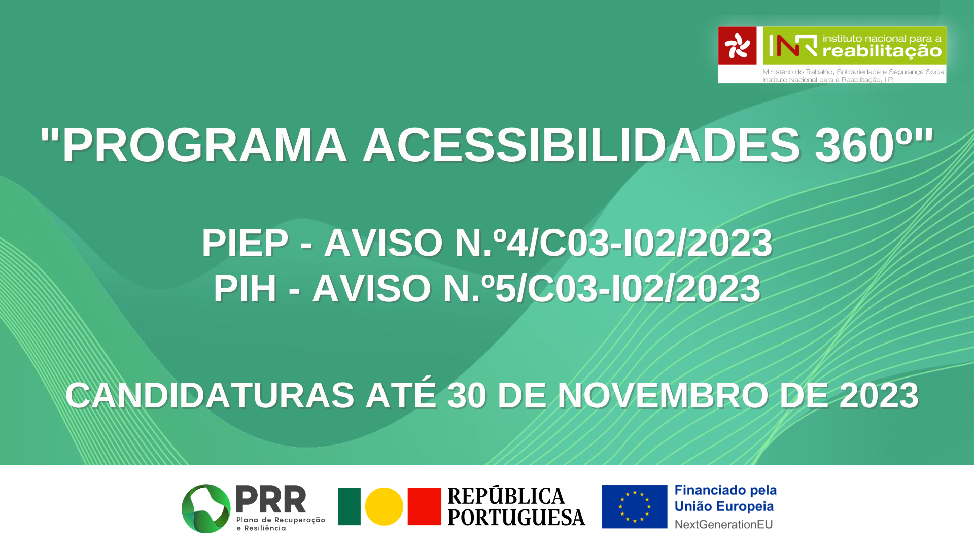 Imagem ilustrativa do Programa Acesisbilidades 360 com a identificação dos 2 avisos ainda abertos. 
